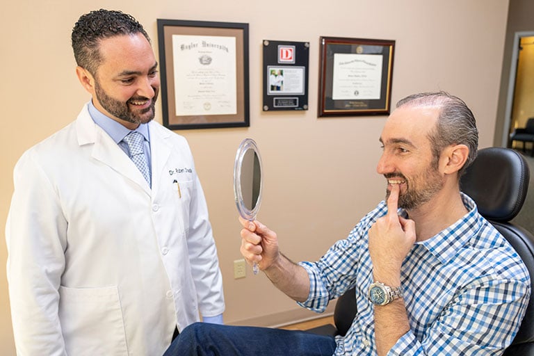Dental patient seeing results